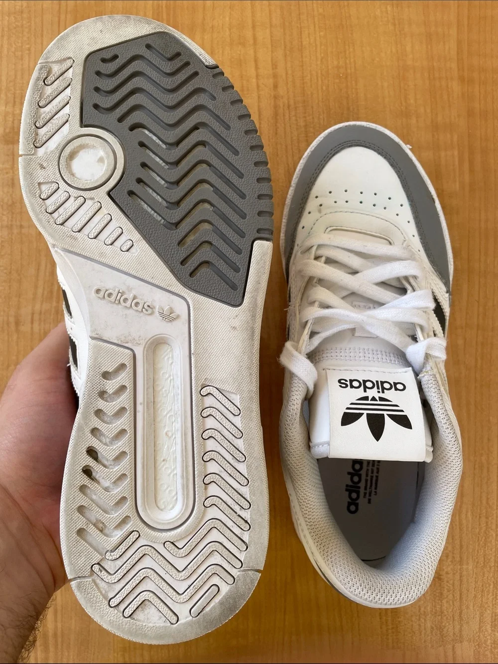 Adidas Men’s Drop Step White and Gray Low-Top Sneakers Size 6